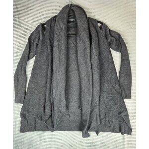 AllSaints Women's Sweater Size Small 100% Merino Wool‎ Open Front Cardigan Black